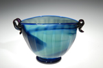 blue green glass bowl